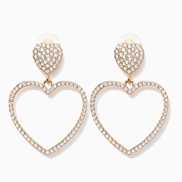 Anthropologie Jewelry - ⚜️ Trendy Silver Heart Earrings